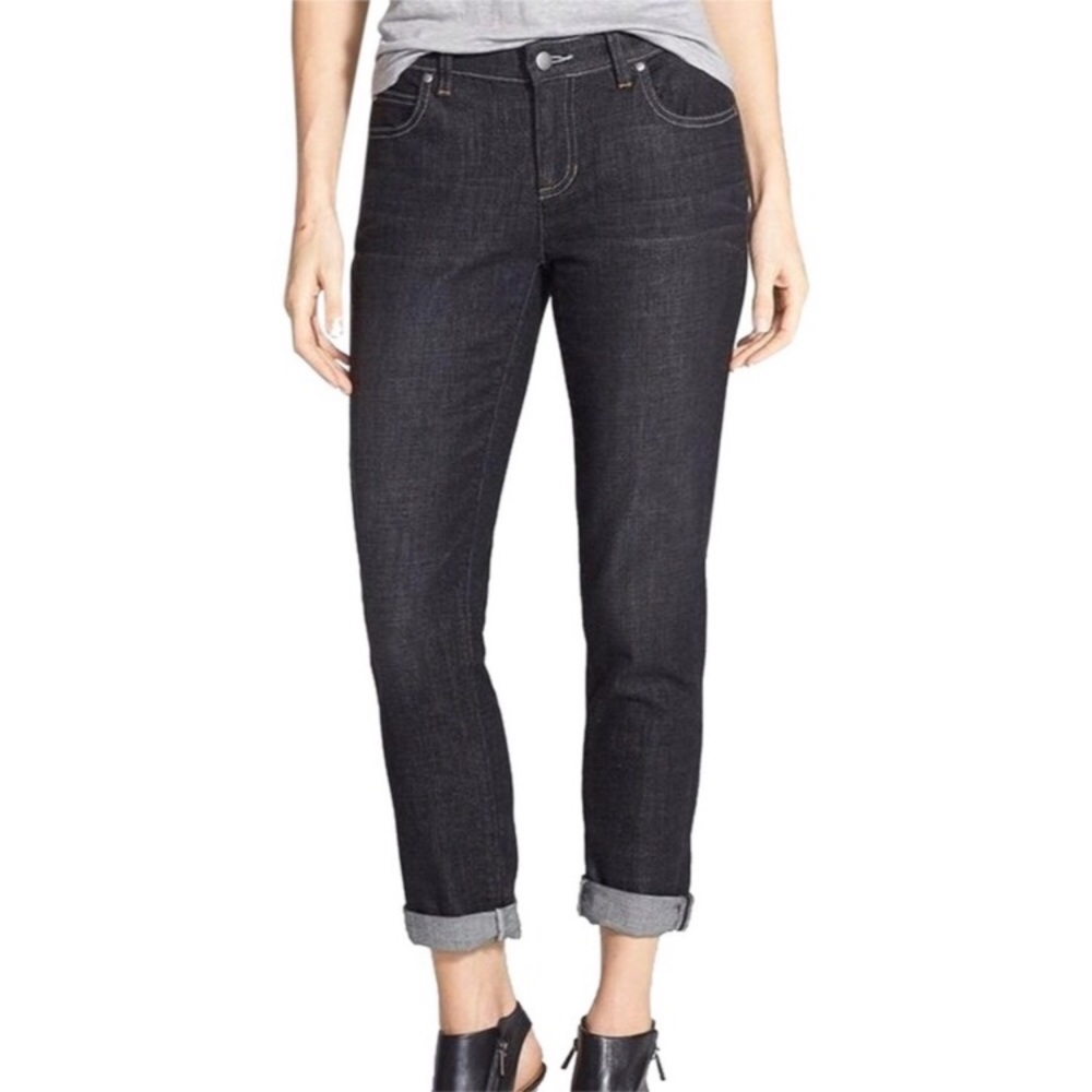 Eileen Fisher Soft Stretch Skinny/Straight Jeans Organic Cotton Blend Size 8